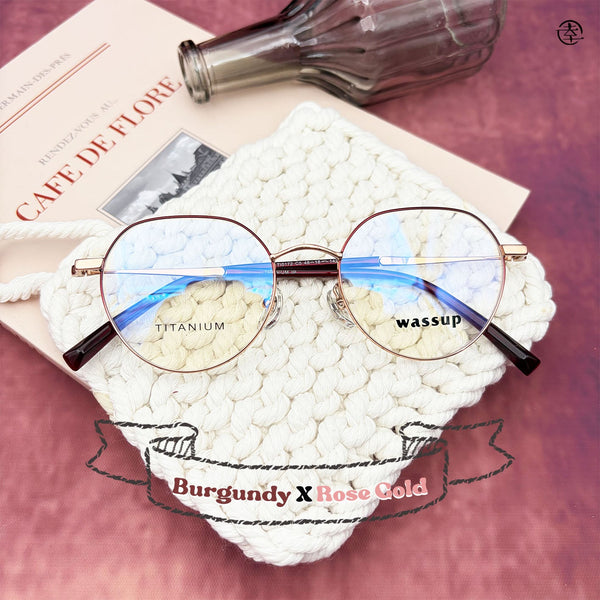 Burgundy X Rose Gold/SS172 幸福眼鏡 Fortune Optical